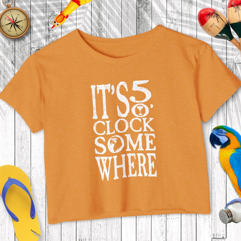 "It's 5 O'Clock Somewhere" Parrot Head Crop Top